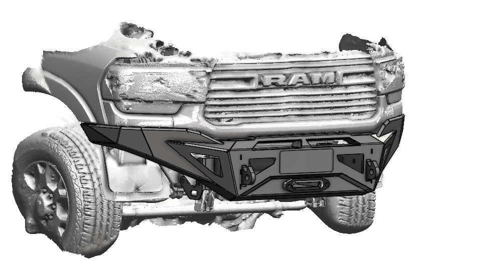 Truck bumper designed from 3D scan data